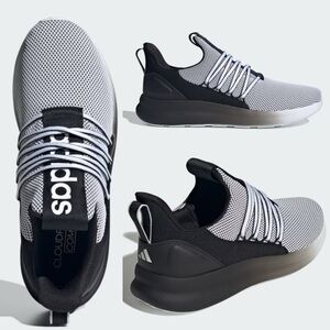 adidas LITE RACER ADAPT 7.0 SHOES Cloudfoam Black and White Sneakers 9.5 w/ 8 m